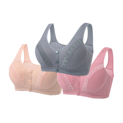 Kit de 3 Sujetadores con Botones Delanteros